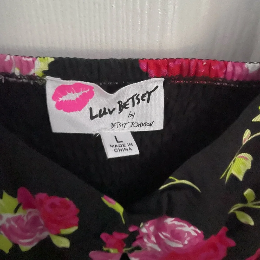 Betsey Johnson Black Floral Midi Dress - Picture 2 of 5